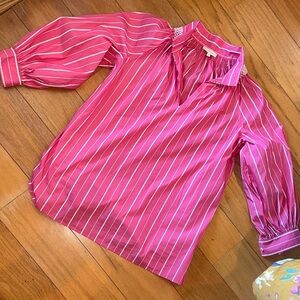 Pink Striped Blouse Ann Mashburn
